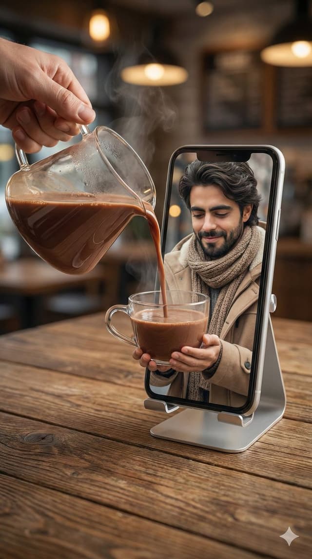 Mixed-Reality Hot Chocolate Pour Prompt (Image-to-Image) — output