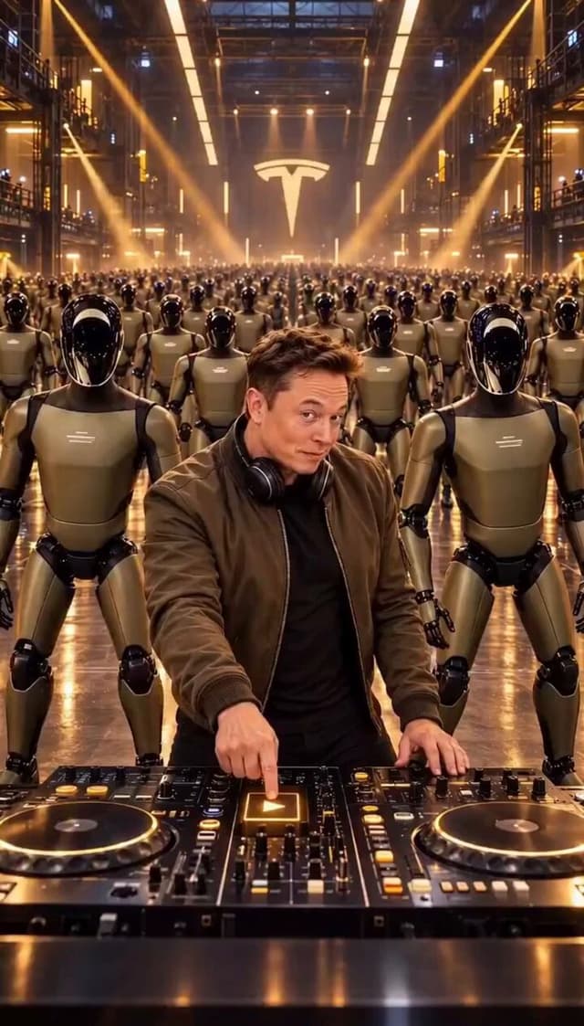 Grok Imagine Prompt: Elon Musk DJing
