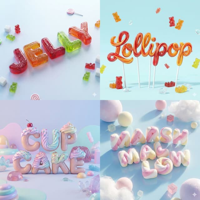 3D Render of Edible Letters Candy — output
