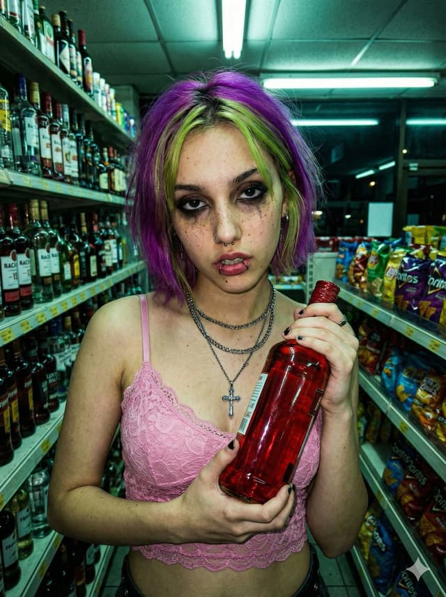 Cyber-Grunge Punk Girl Portrait — output