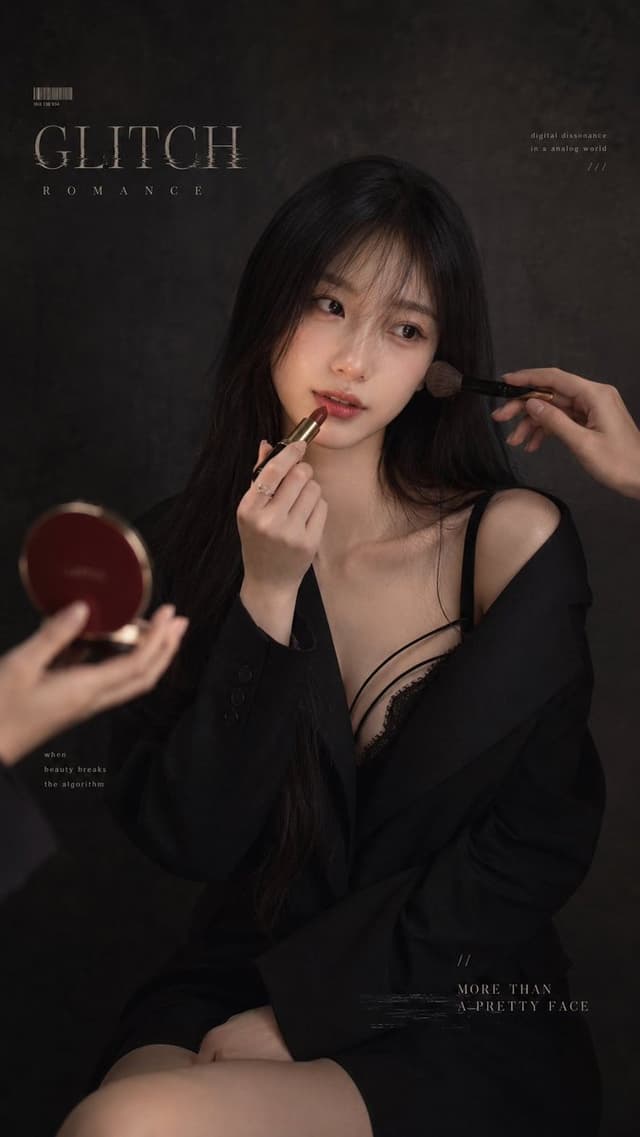Product Marketing - Dark Glitch Romance Beauty Portrait — output