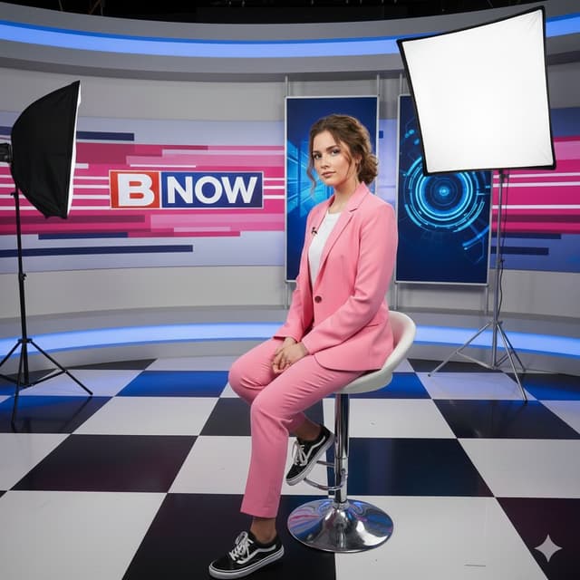 Modern Broadcast Media Aesthetic Portrait — output