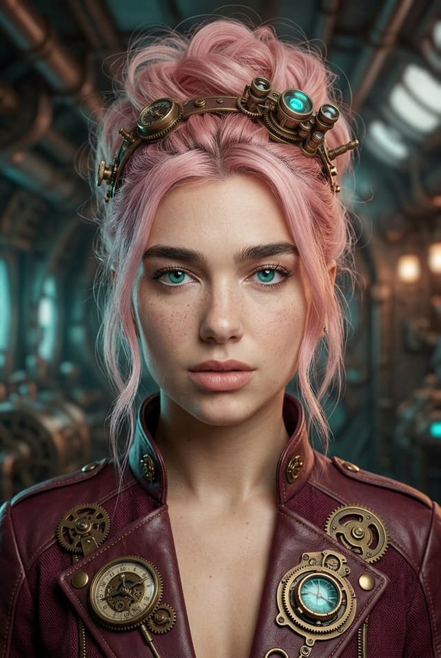 Game Asset - Steampunk Pastel Pink Portrait — output