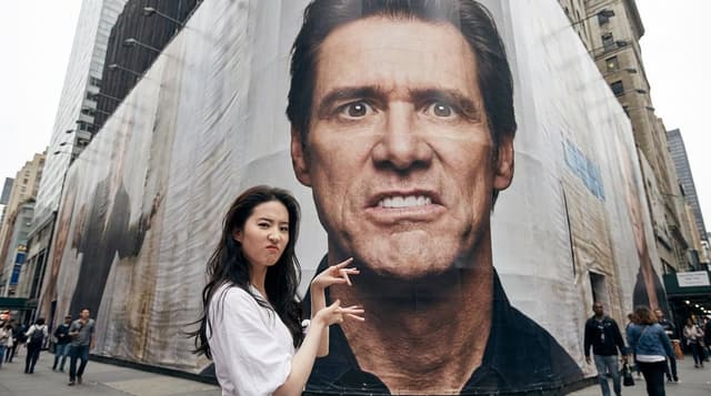 Interactive Billboard Selfie Prompt (Jim Carrey Style) — output
