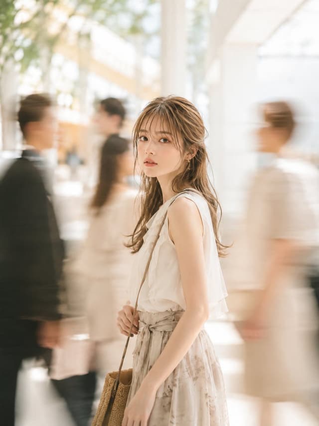 Social Media Post - Indoor Passage Portrait with Motion Blur — output