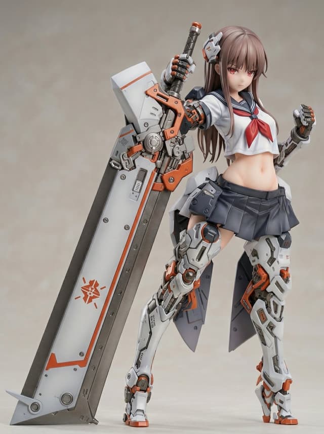 E-commerce Main Image - Figure/Model Kit Packaging Prompts for Armored Mecha Girl — output