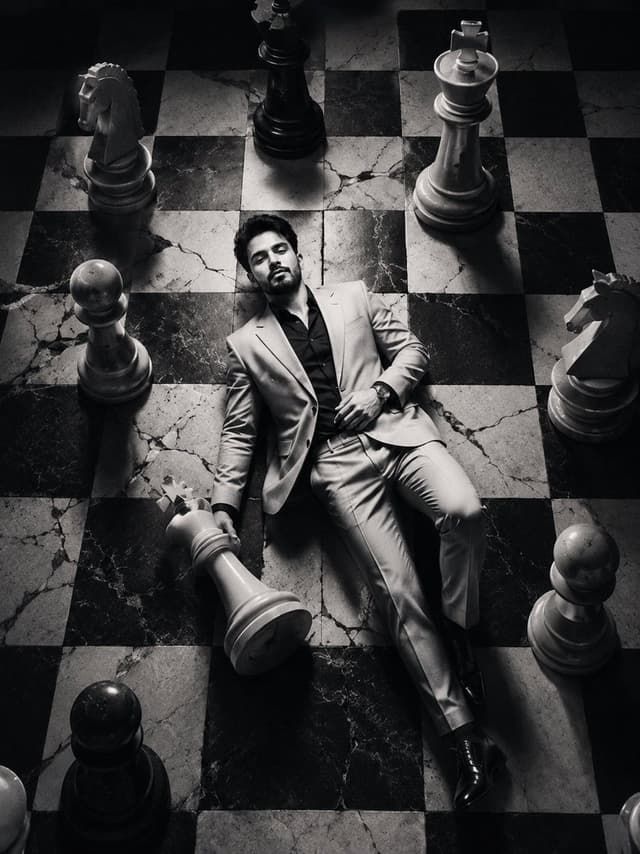 Product Marketing - Editorial Black and White Chessboard Fashion Portrait — output