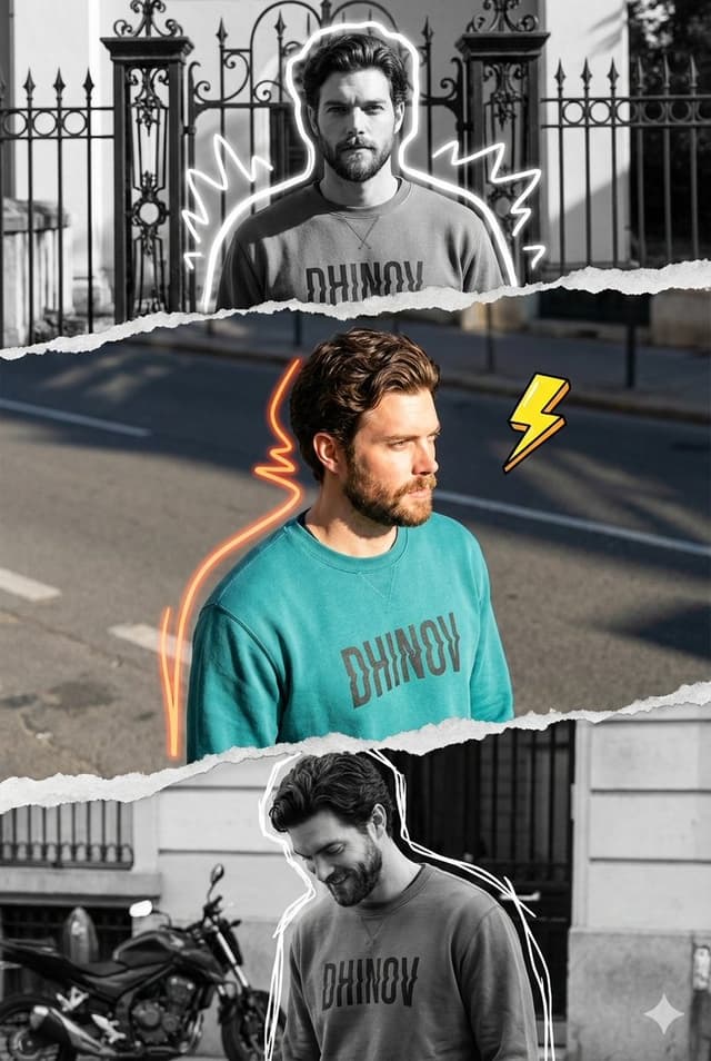 Mixed-Media Digital Collage (Monochrome and Neon) — output
