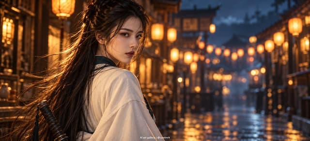 Profile / Avatar - Cinematic Night Market Swordswoman