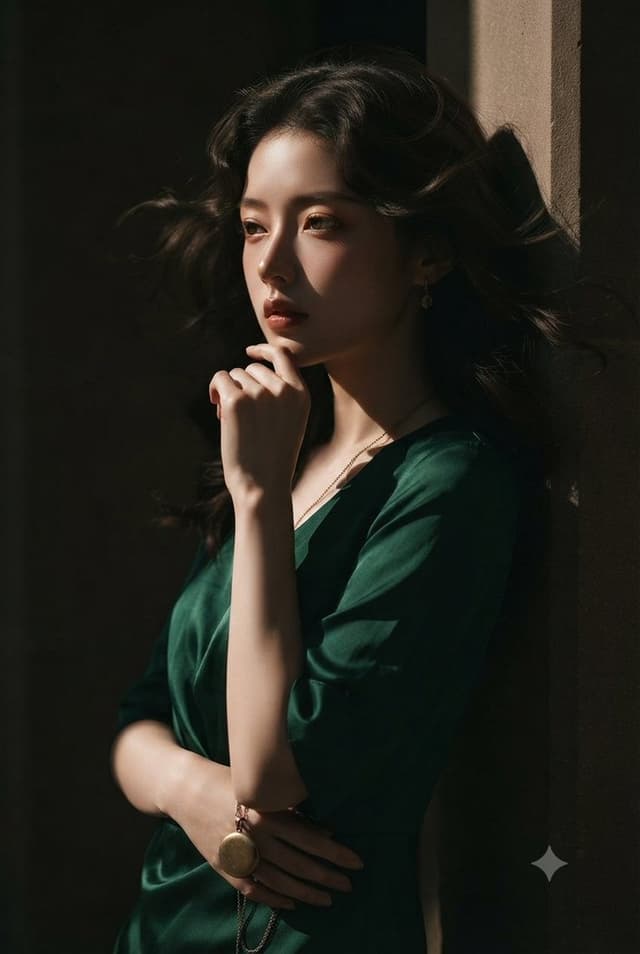 Product Marketing - Emerald Silk Fashion Portrait — output