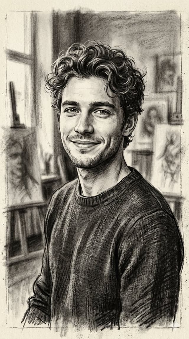 Profile / Avatar - Hand-Drawn Charcoal Sketch Portrait — output