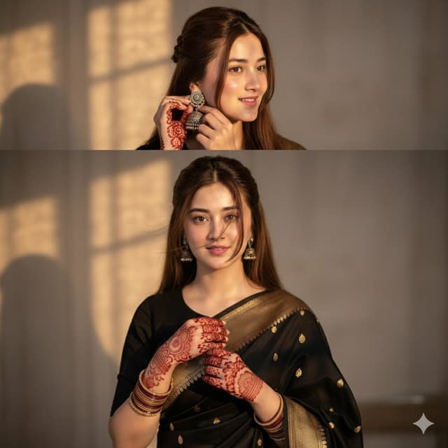 Profile / Avatar - Indian bridal look cinematic collage — output
