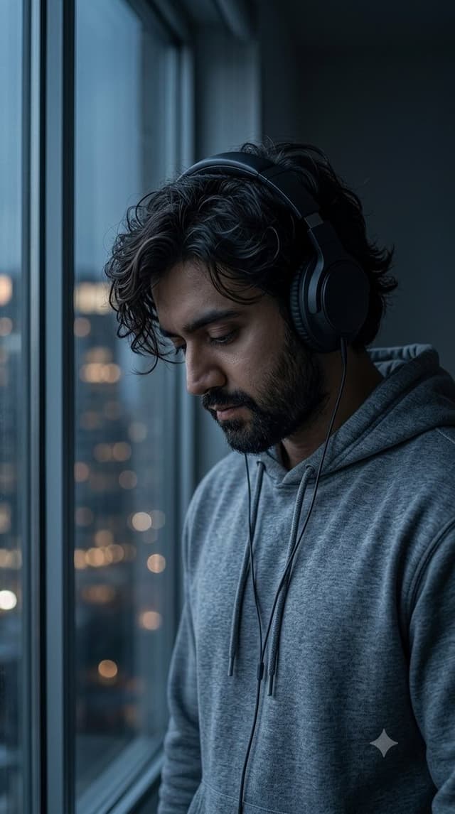 Product Marketing - Moody Introspective Hoodie Portrait — output