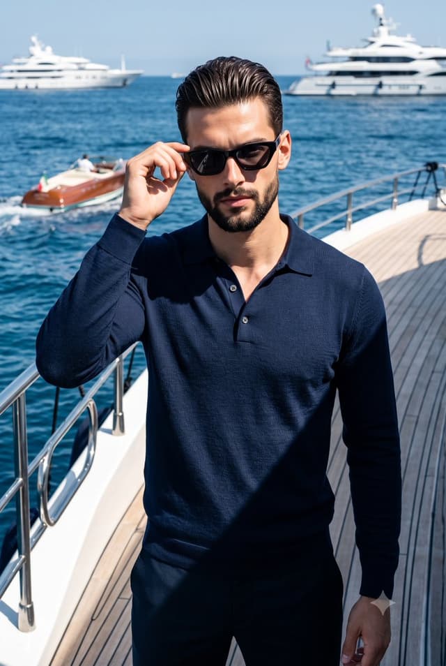 Product Marketing - Luxury Yacht Male Model Portrait — output