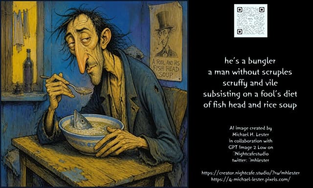 Poster / Flyer - Van Gogh Style Fish Head Soup Poem — output