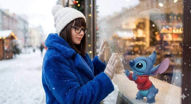 Photorealistic Winter Portrait with Animated Character Interaction — output