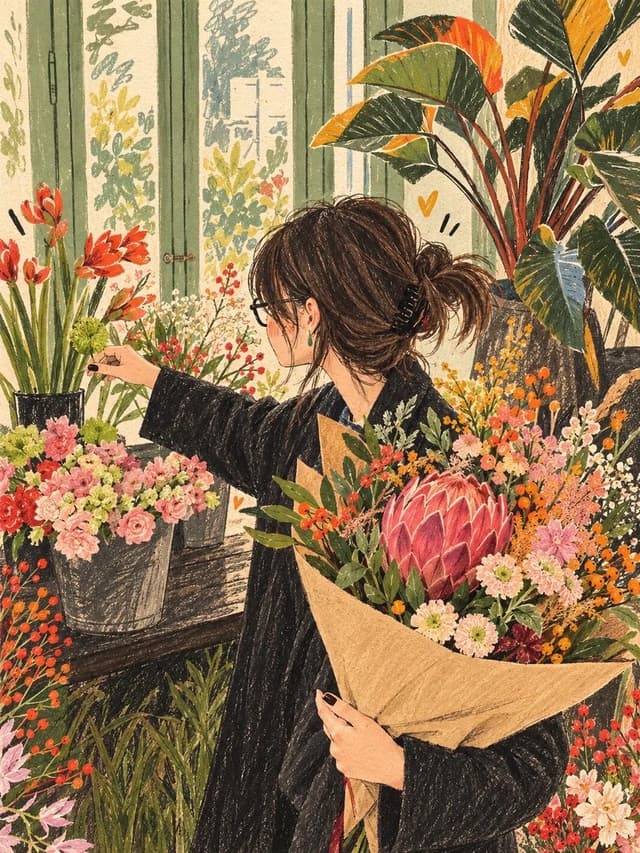Social Media Post - Vintage Sketchbook Illustration of Cozy Scenes