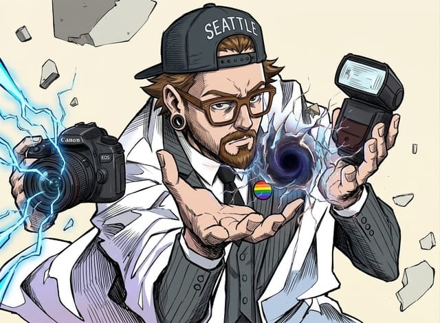 Comic / Storyboard - Comic Photographer Portal Action Scene — output