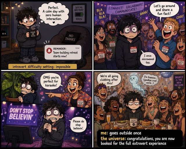Comic / Storyboard - Introvert Difficulty Meme Comic — output
