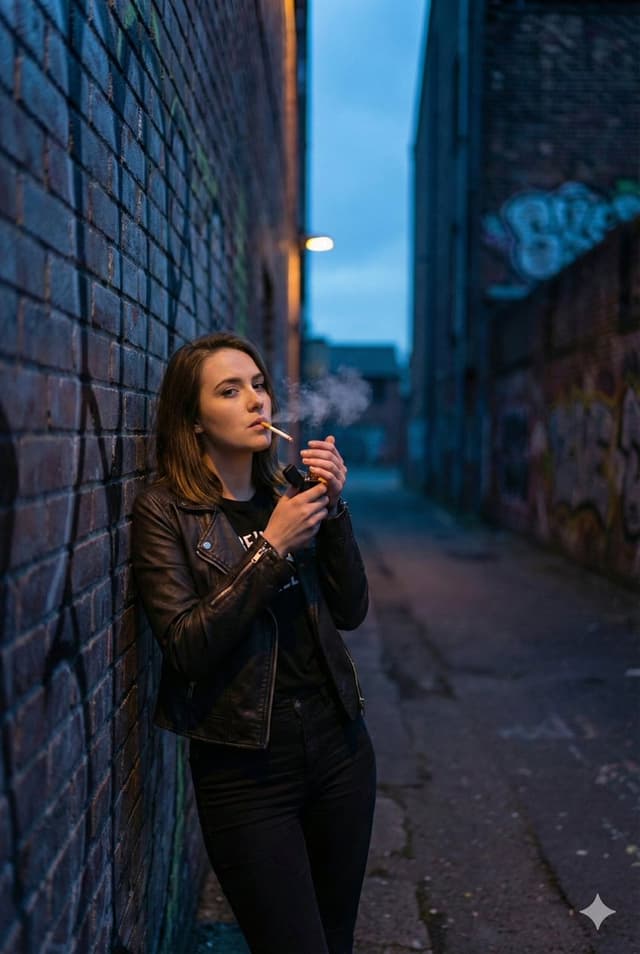 Gritty Cinematic Alleyway Portrait at Twilight — output