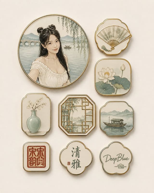 E-commerce Main Image - Song Dynasty Enamel Badges — output