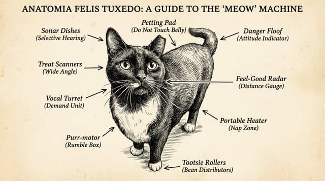 Funny anatomical diagram of a pet — output