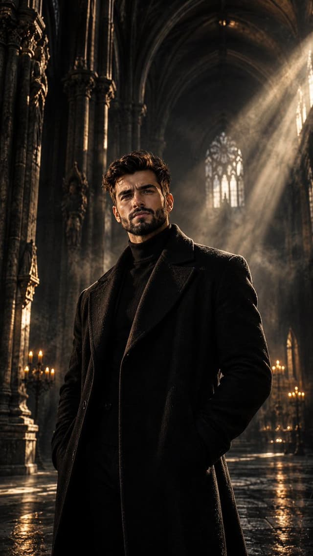 YouTube Thumbnail - Gothic Cathedral Dark Fantasy Portrait Prompt — output