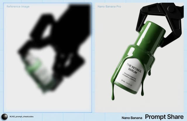 E-commerce Main Image - High-Contrast Studio Product Shot of Serum Bottle — output