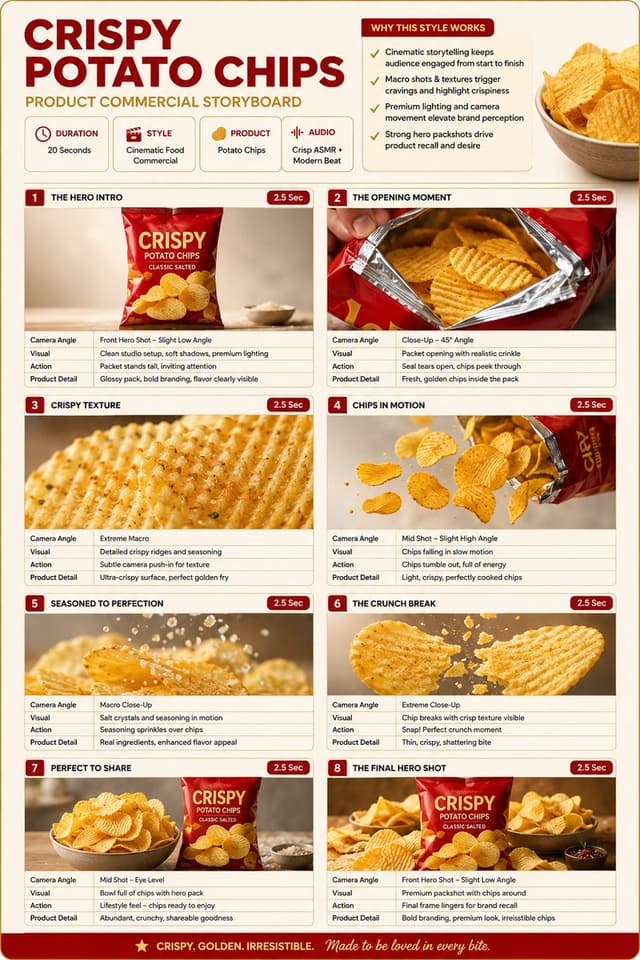 Comic / Storyboard - Food Product Commercial Storyboard — output