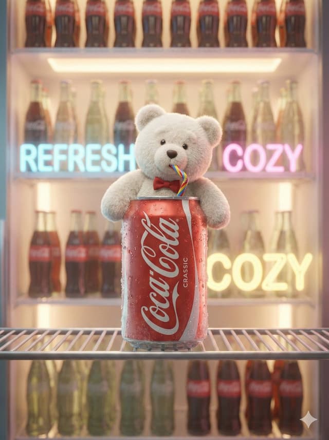 Pixar-Level Commercial Scene: Teddy Bear in a Soda Can — output