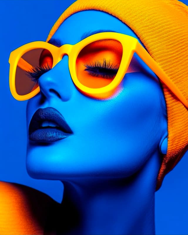 Product Marketing - Cyberpunk Fashion Portrait with Electric Blue Skin — output