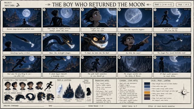 Comic / Storyboard - Dark Fantasy Animation Storyboard Sheet — output