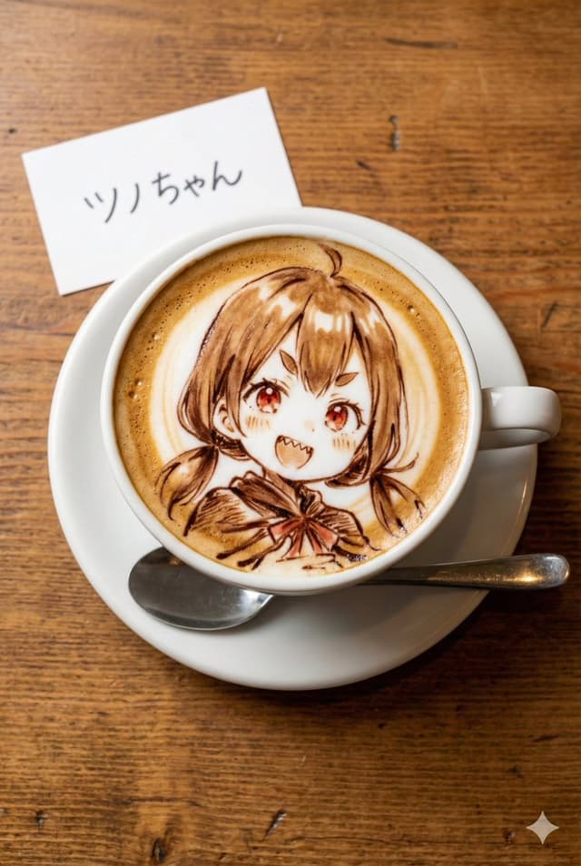 Custom Character Latte Art Generation Prompt — output