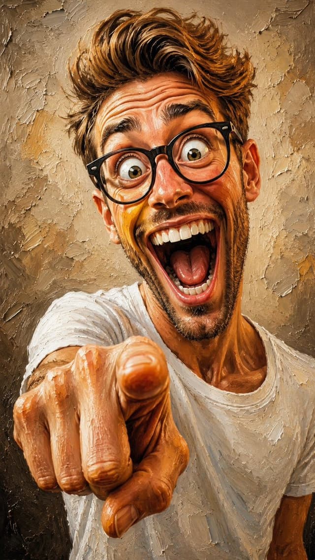Comic / Storyboard - Exaggerated Caricature Oil Painting — output