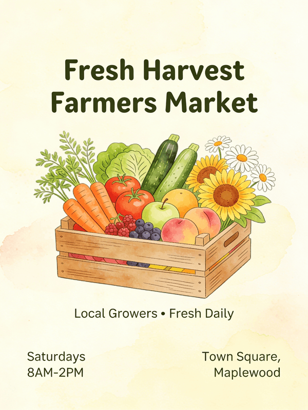 Charming Rustic Farmers Market Poster — output