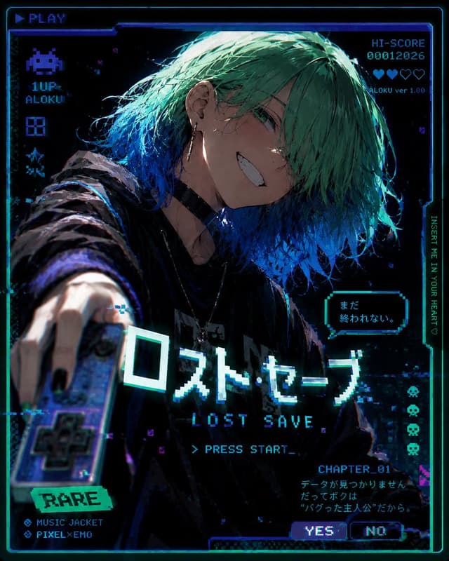 Game Asset - Glitched Lost Save Anime Game Cover — output