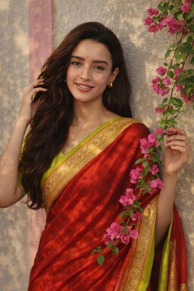 Social Media Post - South Asian Woman in Traditional Saree — output