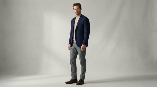 Fashion Magazine Style Photo of a Male Model in Office Casual — output