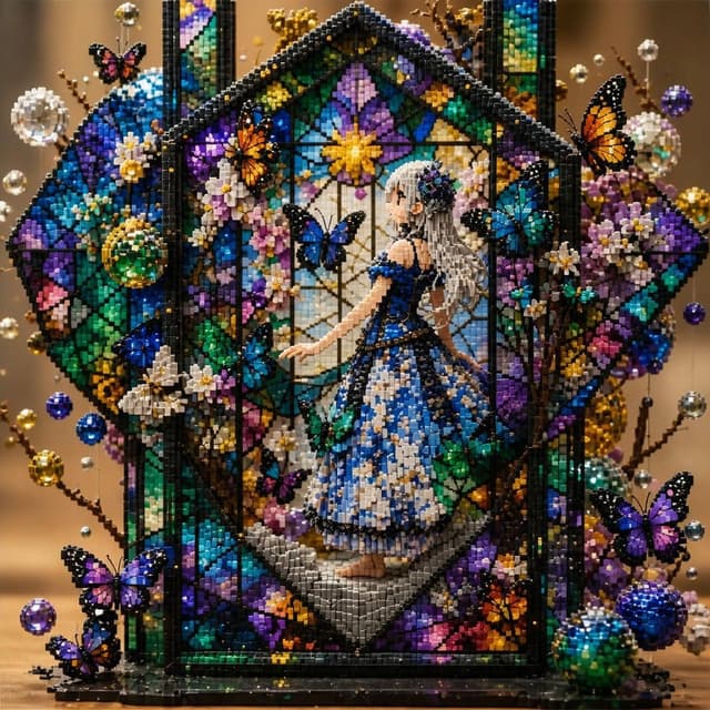 Comic / Storyboard - Block Mosaic Stained Glass Girl — output