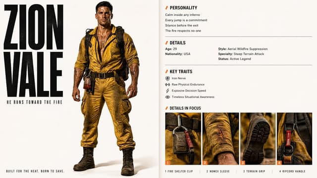 Product Marketing - Editorial Character Profile Spread — output