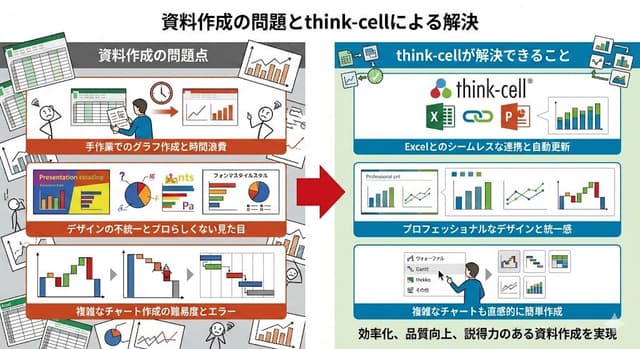 Visual explanation of Think-cell solving document issues — output