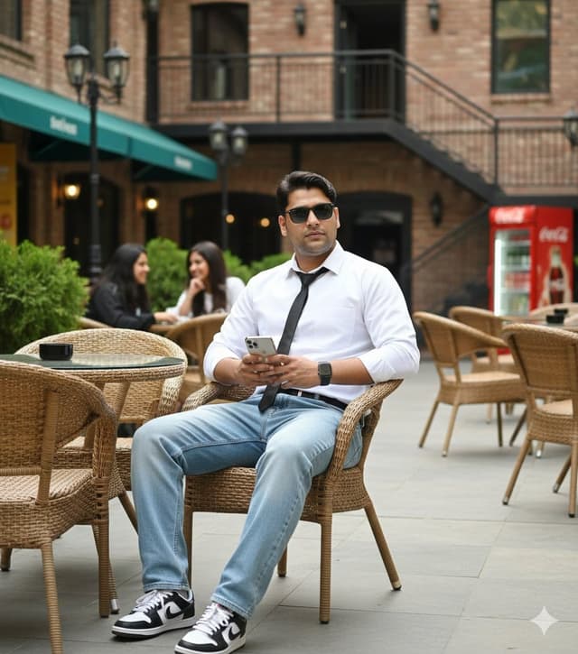 Ultra-Realistic DSLR Photo of an Indian Man in a Café — output