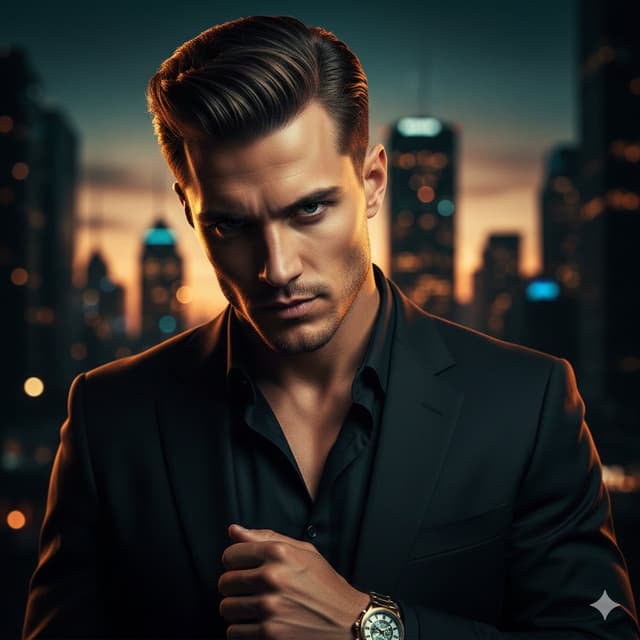 Cinematic Portrait of a Confident Young Man in an Urban Setting — output