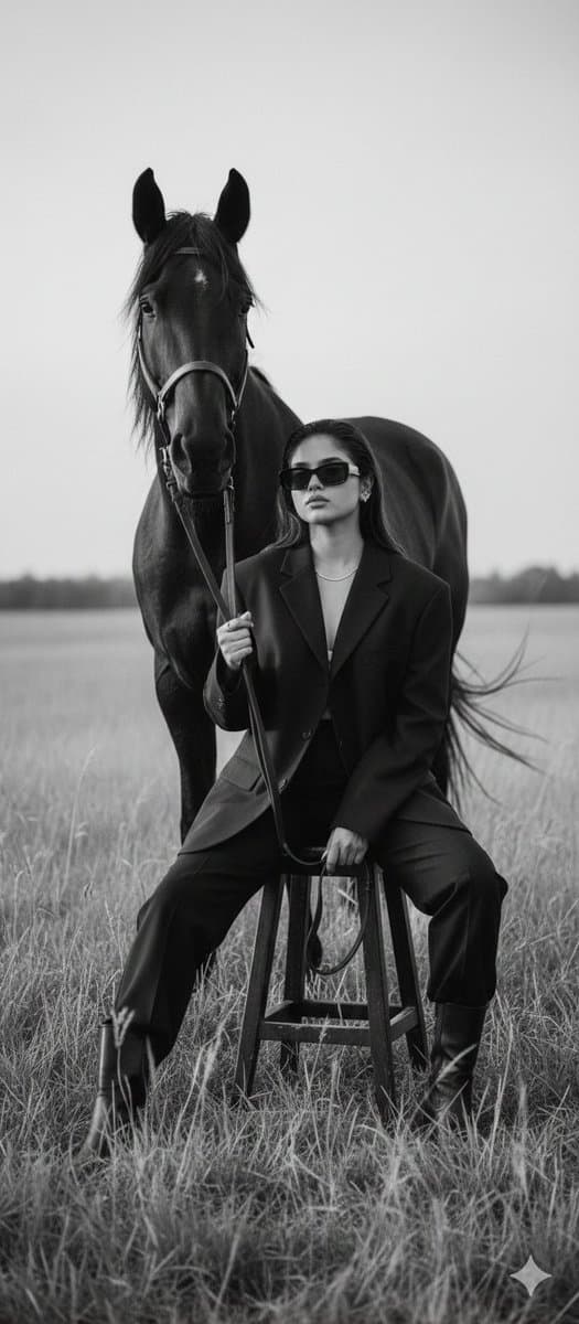 Cinematic Black-and-White Editorial Fashion Prompt — output