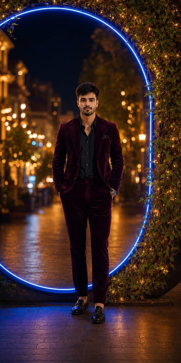 Profile / Avatar - Luxury Velvet Suit Neon Portrait — output