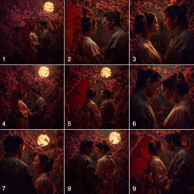 3x3 Grid Scene Generation with Numbering — output
