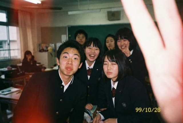 Low-quality disposable camera high school snapshot prompt — output
