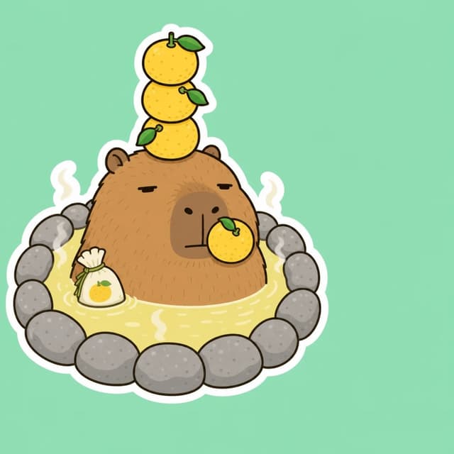 Profile / Avatar - Capybara Yuzu Hot Spring Sticker