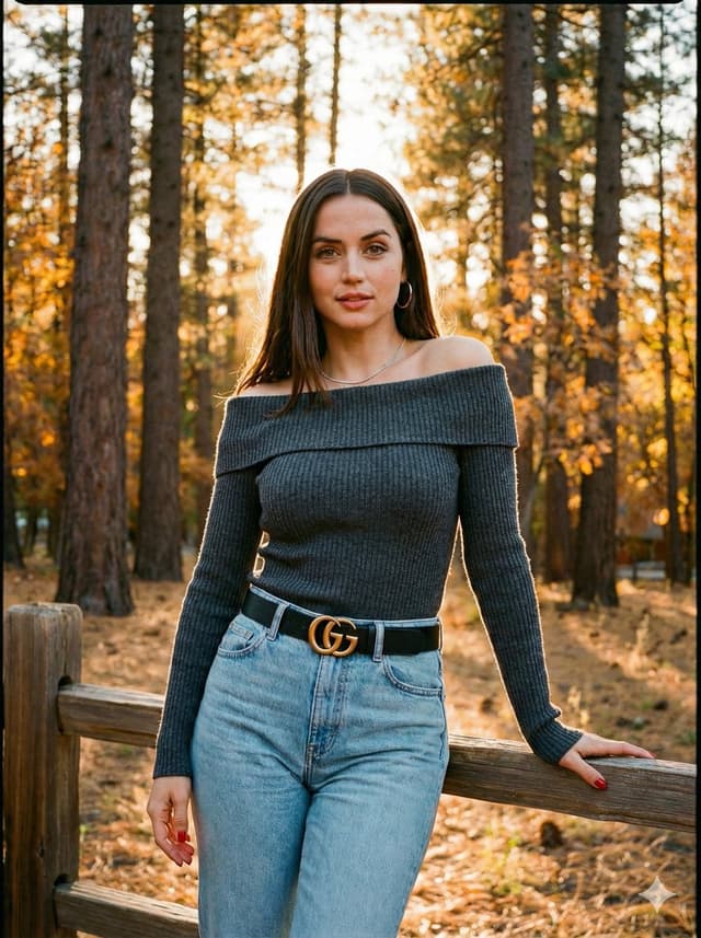 Celebrity Comparison Photoshoot in Autumnal Forest (Urdu/English Hybrid) — output