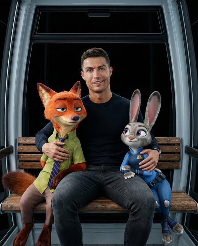 Cristiano Ronaldo with Zootopia Characters Prompt — output